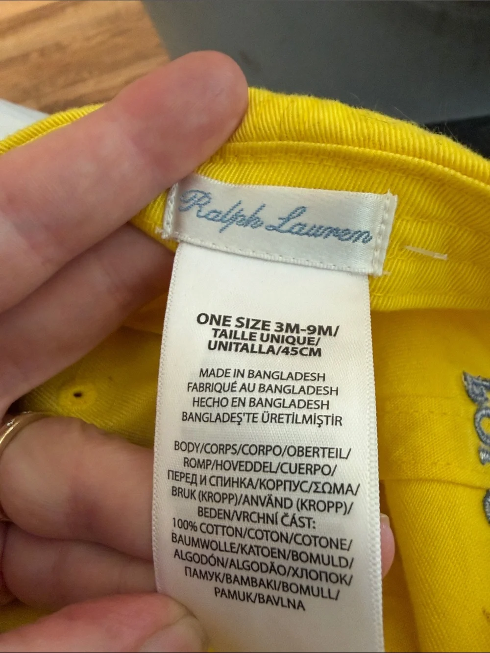 Ralph Lauren Bright Yellow Baby Polo Cap with Embroidered Logo